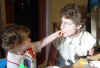 Jenny feeding her Bonne Maman.JPG (50315 bytes)
